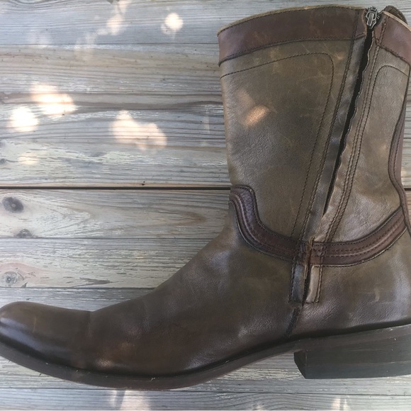 Urban boot for men in bovine leather,hand painted vintage look,leather sole - Picture 4 of 10